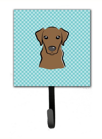 Checkerboard Blue Chocolate Labrador Leash & Key Holder