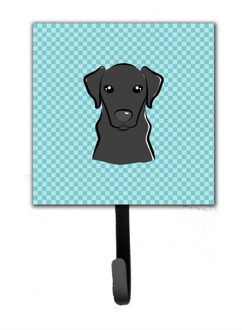Checkerboard Blue Black Labrador Leash & Key Holder