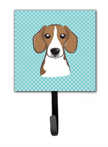 Checkerboard Blue Beagle Leash & Key Holder