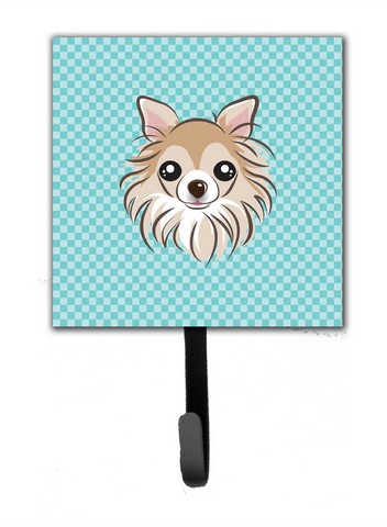 Checkerboard Blue Chihuahua Leash & Key Holder