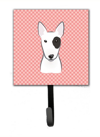 Checkerboard Pink Bull Terrier Leash & Key Holder