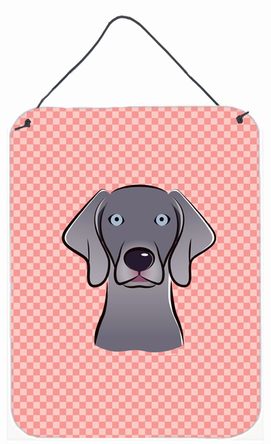 Checkerboard Blue Weimaraner Wall and Door Hanging Prints