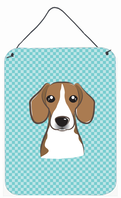 Checkerboard Blue Beagle Wall and Door Hanging Prints