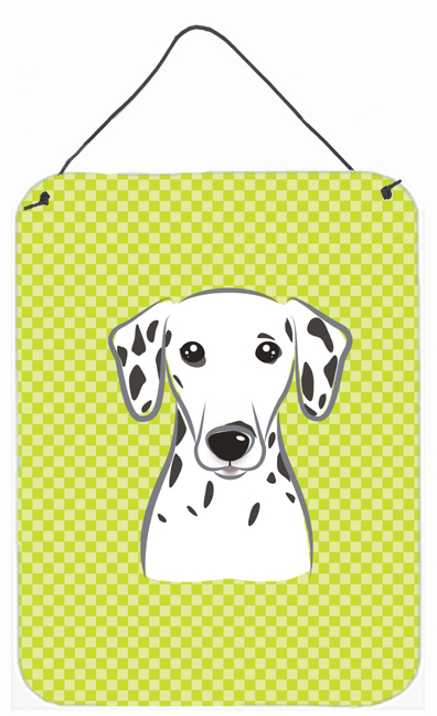 Checkerboard Lime Green Dalmatian Wall and Door Hanging Prints