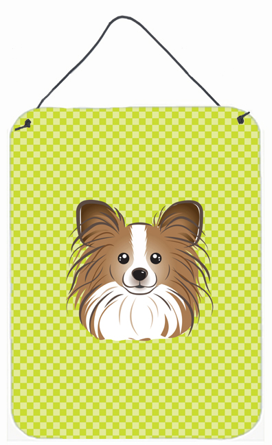 Checkerboard Lime Green Papillon Wall and Door Hanging Prints