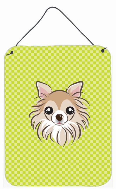 Checkerboard Lime Green Chihuahua Wall and Door Hanging Prints
