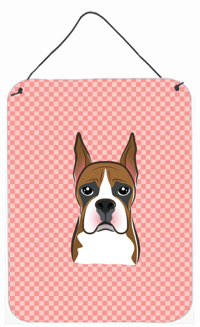 Checkerboard Pink Boxer Wall and Door Hanging Prints