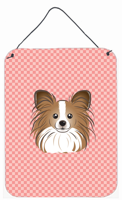 Checkerboard Pink Papillon Wall and Door Hanging Prints