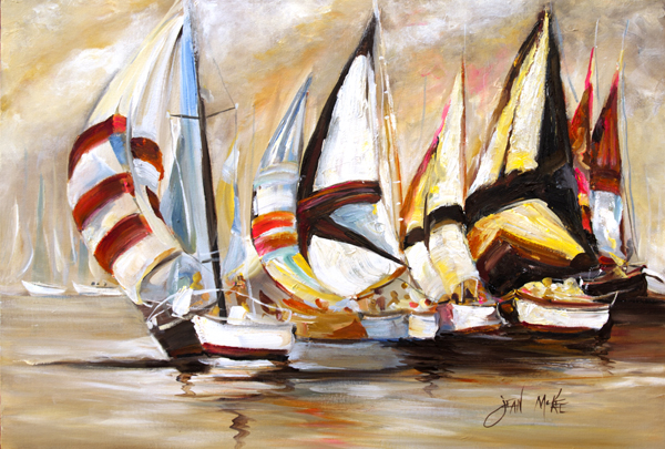 Picture of Carolines Treasures JMK1136PLMT Boat Binge Sailboats Fabric Placemat
