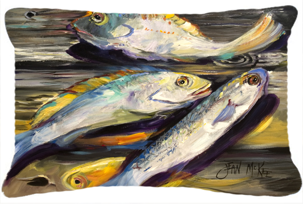 Fish On The Dock Canvas Fabric Decorative Pillow