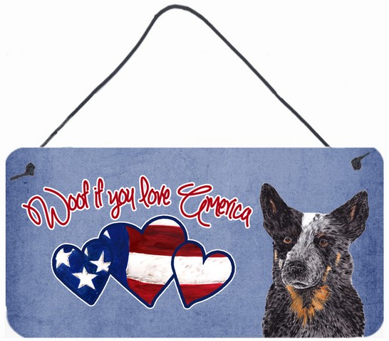 SC9936DS612 Woof If You Love America Australian Cattle Dog Wall and Door Hanging Prints