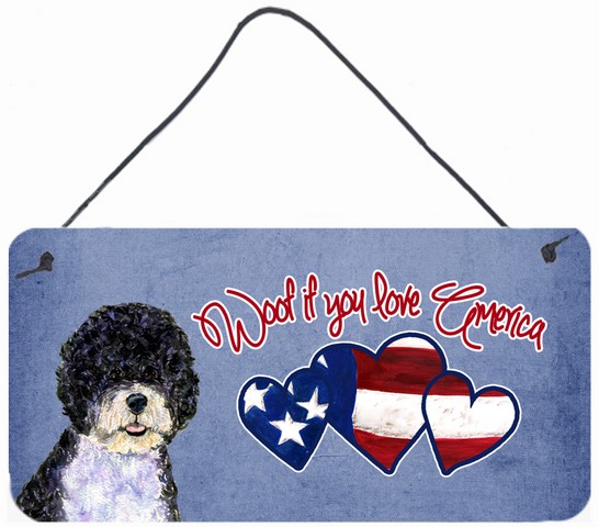 Woof If You Love America Portuguese Water Dog Wall and Door Hanging Prints