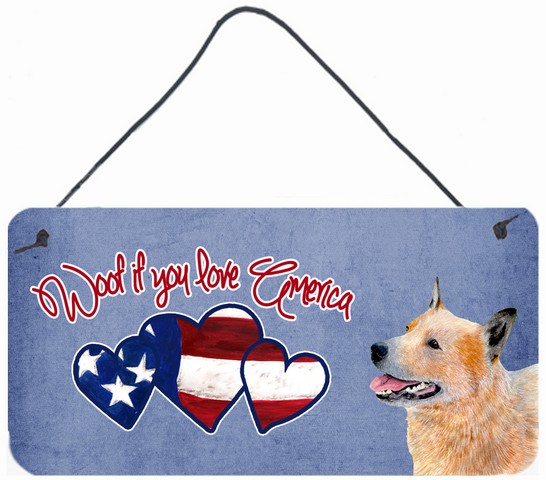 SS5050DS612 Woof If You Love America Australian Cattle Dog Wall and Door Hanging Prints