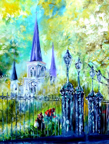 MW1183GF Across The Square St Louis Cathedral Flag Garden Size