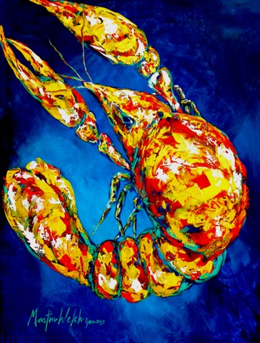 Big Boy On Blue Crawfish Flag Garden Size