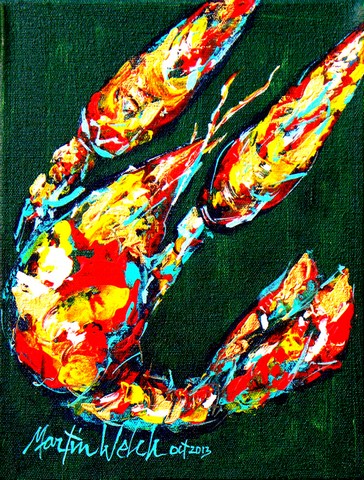 Craw Baby On Green Crawfish Flag Garden Size
