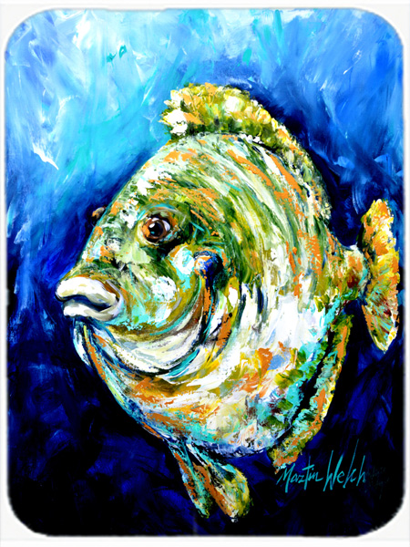 Lucky Blue Gill Fish Glass Cutting Board- Large