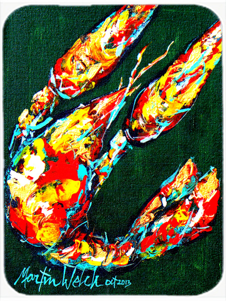 MW1194MP Craw Baby On Green Crawfish Mouse Pad- Hot Pad & Trivet