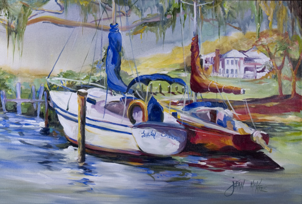 Picture of Carolines Treasures JMK1053PLMT Lucky Dream Sailboat Fabric Placemat