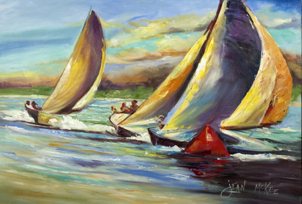 Picture of Carolines Treasures JMK1057PLMT Knost Regatta Pass Christian Sailboats Fabric Placemat