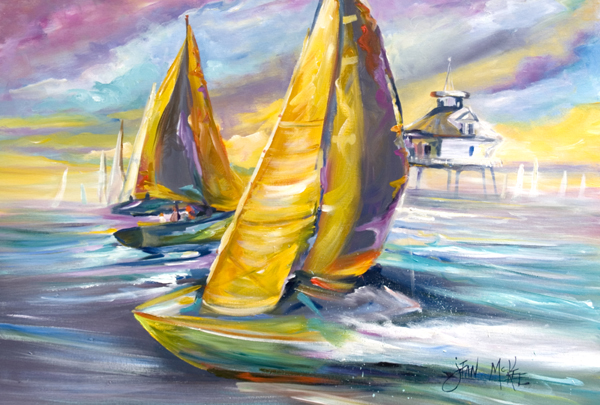 Picture of Carolines Treasures JMK1061PLMT Sailboat With Middle Bay Lighthouse Fabric Placemat