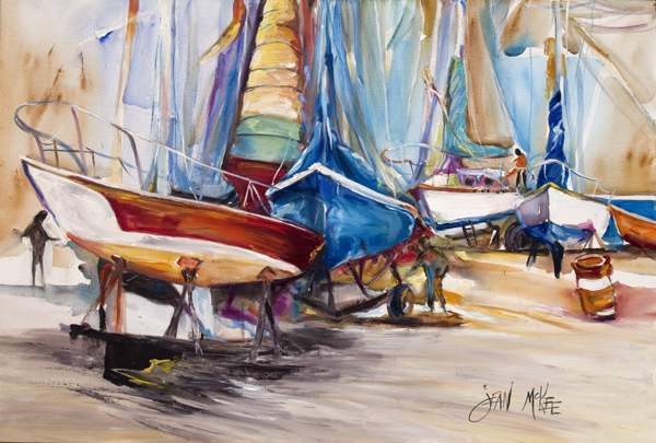Picture of Carolines Treasures JMK1066PLMT On The Hill Sailboats Fabric Placemat