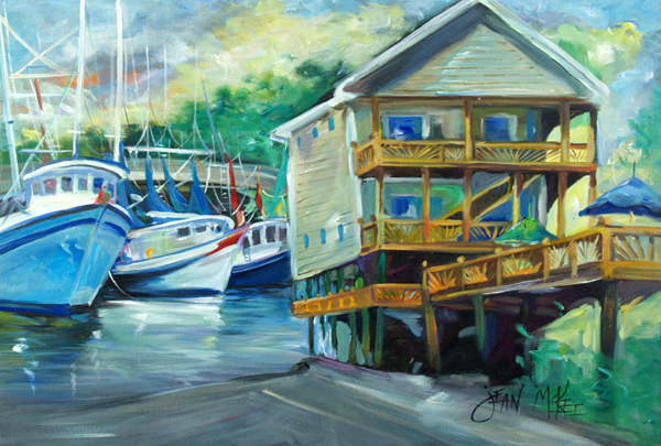 Picture of Carolines Treasures JMK1069PLMT Ocean Springs Harbour Landing Fabric Placemat