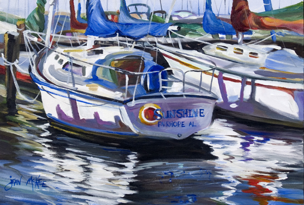 Picture of Carolines Treasures JMK1081PLMT Sunshine Sailboat Fabric Placemat