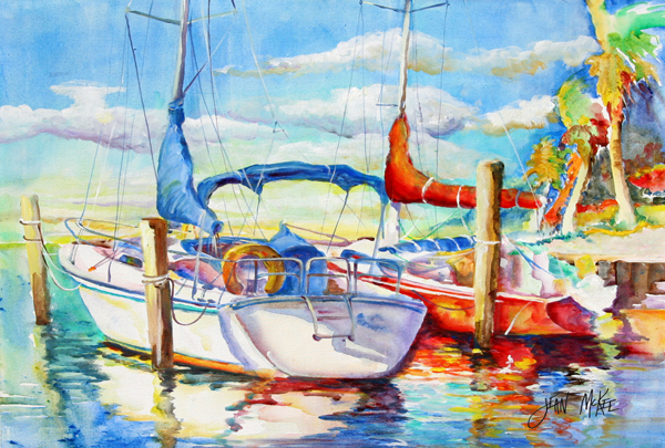 Picture of Carolines Treasures JMK1088PLMT Towering Q Sailboat Fabric Placemat