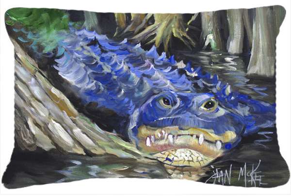 Blue Alligator Canvas Fabric Decorative Pillow