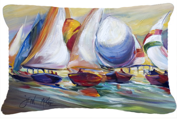 Sailboat Race In Dauphin Island Canvas Fabric Decorative Pillow