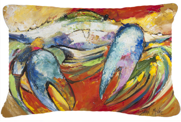 Blue Crab Canvas Fabric Decorative Pillow - Blue Crab