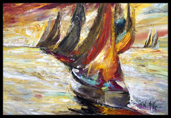 Red Sails Sailboat Indoor & Outdoor Mat- 18 x 27 in.