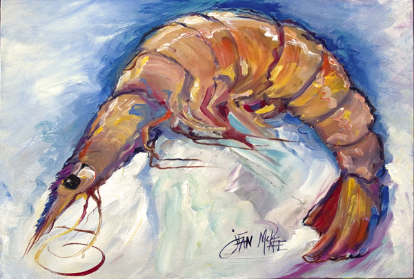 Picture of Carolines Treasures JMK1112PLMT Shrimp Fabric Placemat