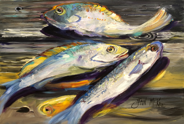 Picture of Carolines Treasures JMK1116PLMT Fish On The Dock Fabric Placemat