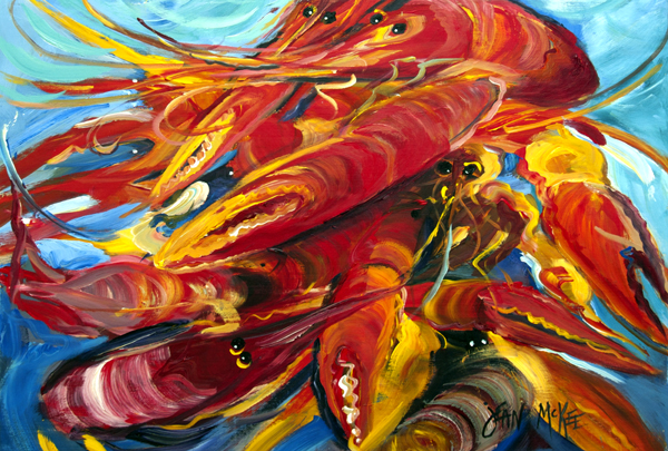 Picture of Carolines Treasures JMK1117PLMT Crawfish Fabric Placemat