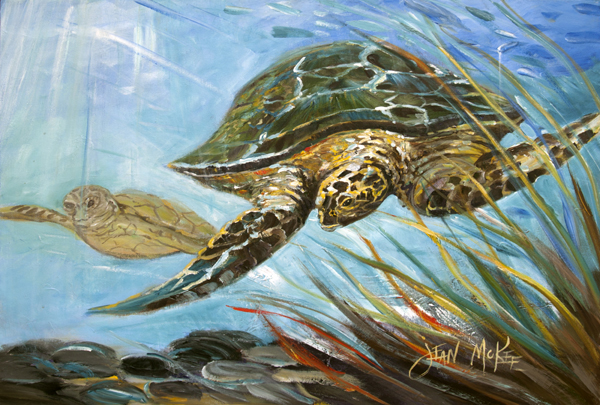 Picture of Carolines Treasures JMK1118PLMT Loggerhead Sea Turtle Fabric Placemat