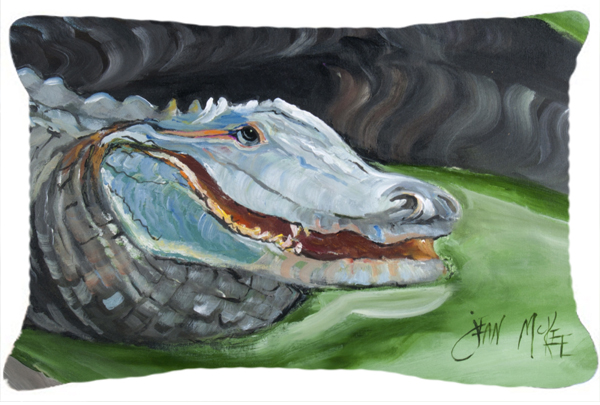 Blue Alligator Canvas Fabric Decorative Pillow