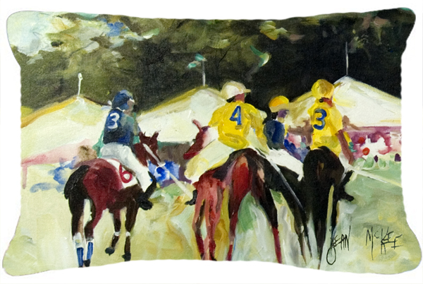 Polo At The Point Canvas Fabric Decorative Pillow