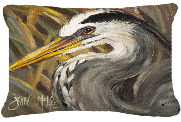 Blue Heron Canvas Fabric Decorative Pillow