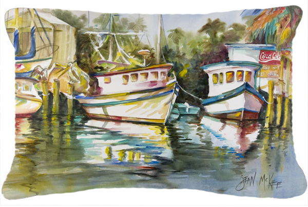 Fish Market Canvas Fabric Decorative Pillow