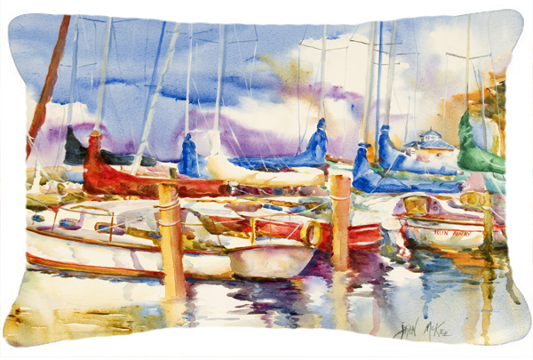 End Stall Sailboats Canvas Fabric Decorative Pillow