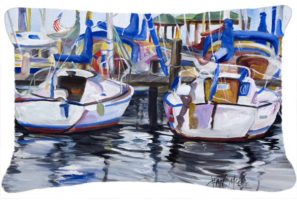 Sailboats Canvas Fabric Decorative Pillow
