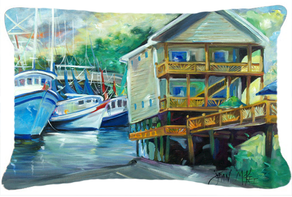 Ocean Springs Harbour Landing Canvas Fabric Decorative Pillow