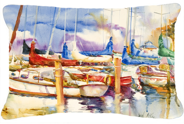 Run Away Sailboats Canvas Fabric Decorative Pillow