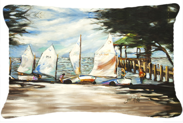 Sailing Lessons Sailboats Canvas Fabric Decorative Pillow