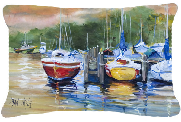 Up The Creek Sailboat Canvas Fabric Decorative Pillow