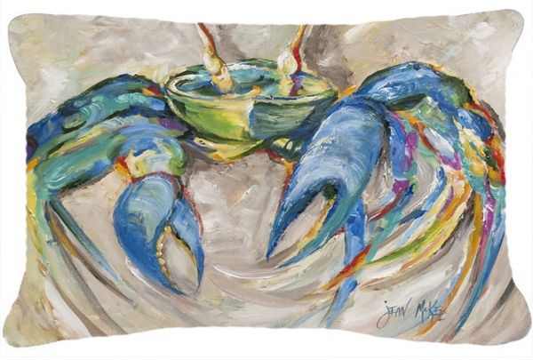 Blue Crab Canvas Fabric Decorative Pillow