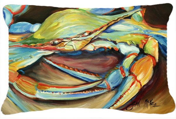 Blue Crab Canvas Fabric Decorative Pillow