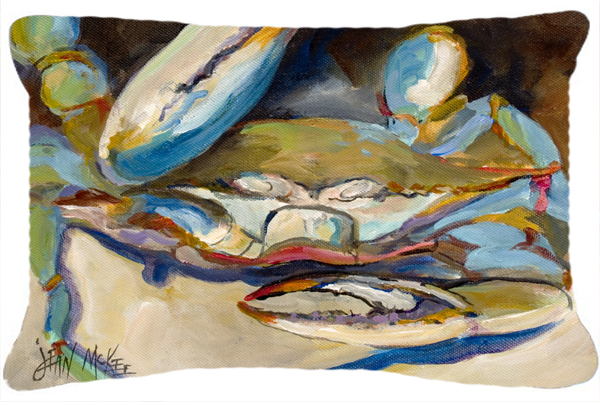 Big Crab Claw Blue Crab Canvas Fabric Decorative Pillow